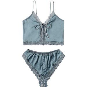 Stan's Satin Lace Lingerie Blue